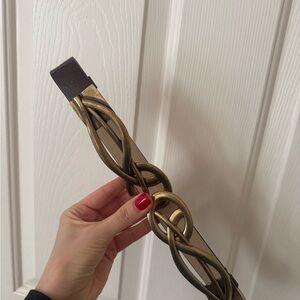 Chico’s Elegant Gold and Brown Women's Belt